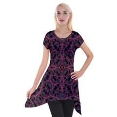 Modern Ornate Pattern Short Sleeve Side Drop Tunic by dflcprints