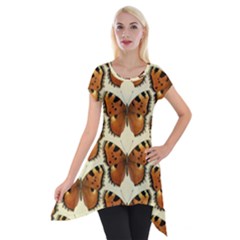 Butterfly Butterflies Insects Short Sleeve Side Drop Tunic by Celenk