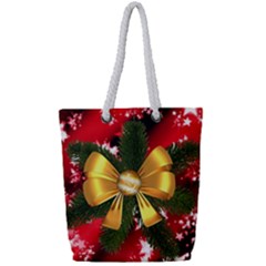 Christmas Star Winter Celebration Full Print Rope Handle Tote (small) by Celenk