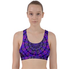 Purple Kaleidoscope Mandala Pattern Back Weave Sports Bra by Celenk