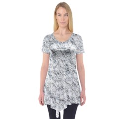 Pattern Background Old Wall Short Sleeve Tunic  by Celenk