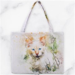 Cat Animal Art Abstract Watercolor Mini Tote Bag by Celenk