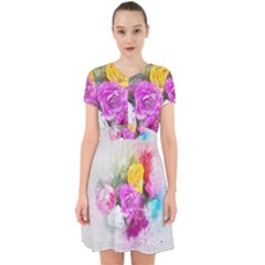 Flowers Bouquet Art Abstract Adorable In Chiffon Dress by Celenk