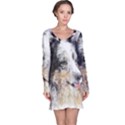 Dog Shetland Pet Art Abstract Long Sleeve Nightdress View1