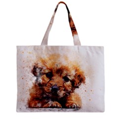 Dog Puppy Animal Art Abstract Zipper Mini Tote Bag by Celenk