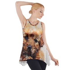 Dog Puppy Animal Art Abstract Side Drop Tank Tunic by Celenk