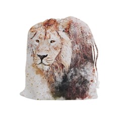 Lion Animal Art Abstract Drawstring Pouches (extra Large) by Celenk