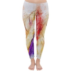 Feathers Bird Animal Art Abstract Classic Winter Leggings by Celenk