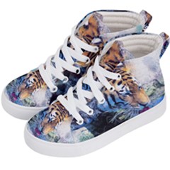 Tiger Drink Animal Art Abstract Kid s Hi-top Skate Sneakers by Celenk