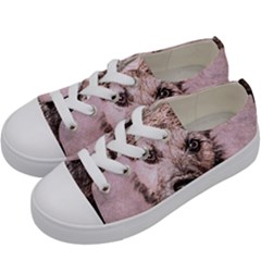 Dog Pet Terrier Art Abstract Kids  Low Top Canvas Sneakers by Celenk