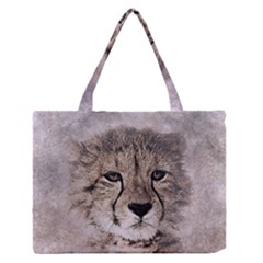 Leopard Art Abstract Vintage Baby Zipper Medium Tote Bag by Celenk