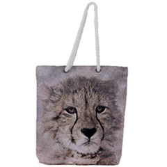 Leopard Art Abstract Vintage Baby Full Print Rope Handle Tote (large) by Celenk