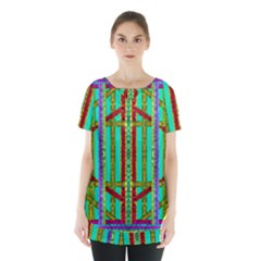 Gift Wrappers For Body And Soul In  A Rainbow Mind Skirt Hem Sports Top by pepitasart