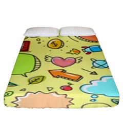 Cute Sketch Child Graphic Funny Fitted Sheet (king Size) by Celenk