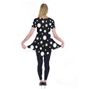 White On Black Polka Dot Pattern Short Sleeve Tunic  View2