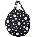 White On Black Polka Dot Pattern Giant Round Zipper Tote View1