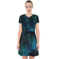 Green Space All Universe Cosmos Galaxy Adorable In Chiffon Dress by Celenk