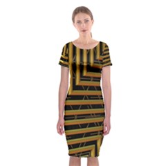 Modern Art Sculpture Architecture Classic Short Sleeve Midi Dress by Celenk