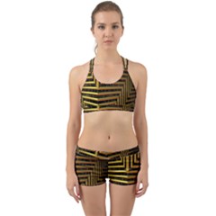 Modern Art Sculpture Architecture Back Web Sports Bra Set by Celenk