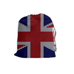 Union Jack Flag British Flag Drawstring Pouches (large)  by Celenk