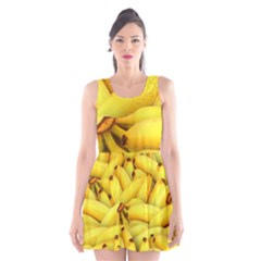 Yellow Banana Fruit Vegetarian Natural Scoop Neck Skater Dress by Celenk