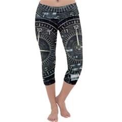 Time Machine Science Fiction Future Capri Yoga Leggings by Celenk