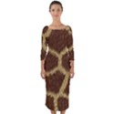 Background Texture Giraffe Quarter Sleeve Midi Bodycon Dress View1