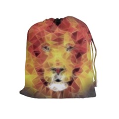 Fractal Lion Drawstring Pouches (extra Large) by Celenk