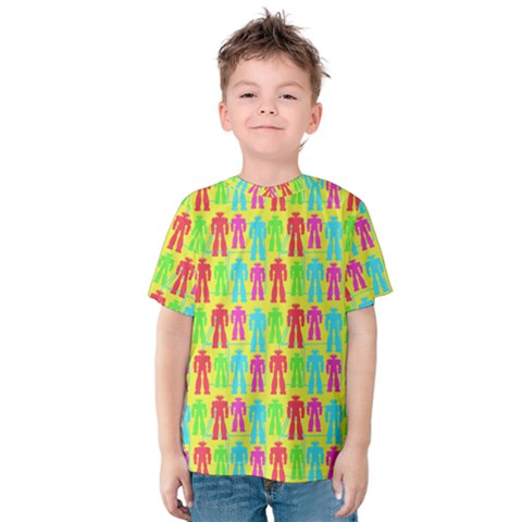 Colorful Robots Kids  Cotton Tee by snowwhitegirl