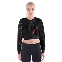 Darth Vader Cat Cropped Sweatshirt by Valentinaart