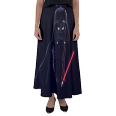 Darth Vader Cat Flared Maxi Skirt by Valentinaart