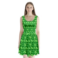 Green Sea Whales Split Back Mini Dress  by snowwhitegirl