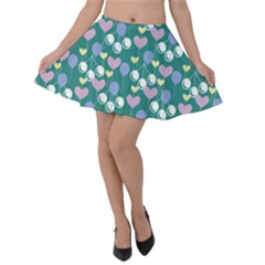 Ocean Cherry Velvet Skater Skirt by snowwhitegirl