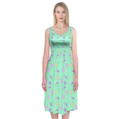 Mint Heart Cherries Midi Sleeveless Dress by snowwhitegirl