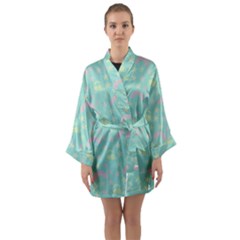 Music Stars Seafoam Long Sleeve Kimono Robe by snowwhitegirl