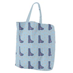 Deer Boots Teal Blue Giant Grocery Zipper Tote by snowwhitegirl