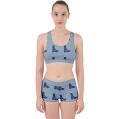 Deer Boots Teal Blue Work It Out Sports Bra Set by snowwhitegirl