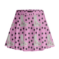 Deer Boots Pink Grey Mini Flare Skirt by snowwhitegirl