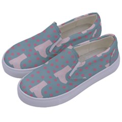 Deer Boots Blue White Kids  Canvas Slip Ons by snowwhitegirl