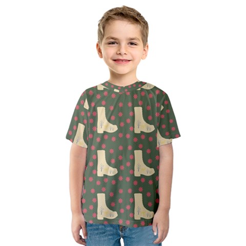 Green Boot Kids  Sport Mesh Tee by snowwhitegirl