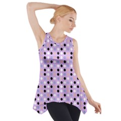 Black White Pink Blue Eggs On Violet Side Drop Tank Tunic by snowwhitegirl