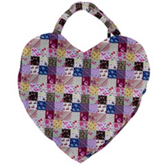 Quilt Of My Patterns Small Giant Heart Shaped Tote by snowwhitegirl