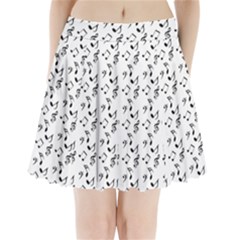 White Music Notes Pleated Mini Skirt by snowwhitegirl