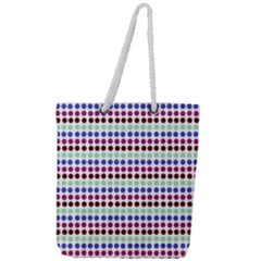 Multi White Dots Full Print Rope Handle Tote (large) by snowwhitegirl