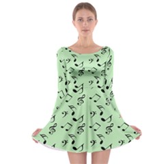 Mint Green Music Long Sleeve Skater Dress by snowwhitegirl