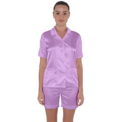 Baby Purple Satin Short Sleeve Pyjamas Set by snowwhitegirl