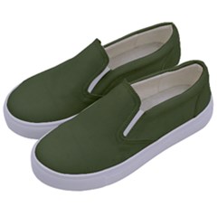 Earth Green Kids  Canvas Slip Ons by snowwhitegirl