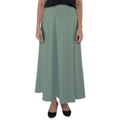 Army Green Flared Maxi Skirt by snowwhitegirl