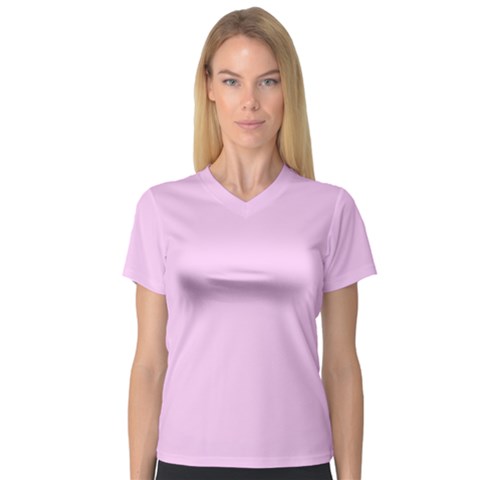 Soft Pink V-neck Sport Mesh Tee by snowwhitegirl