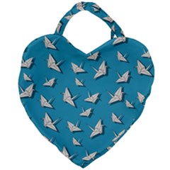 Paper Cranes Pattern Giant Heart Shaped Tote by Valentinaart